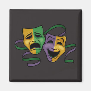 Festliche Mardi Gras glückliche und traurige Theat Magnet