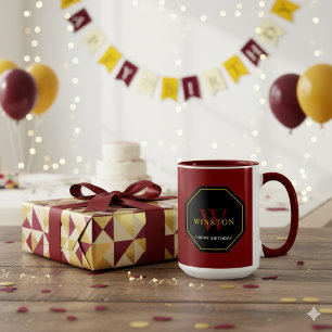 Festliche Maroon-Kombitasse für Geburtstagsfeiern Tasse