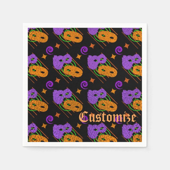 Festliche Masquerade Masken Napkins Serviette (Vorderseite)