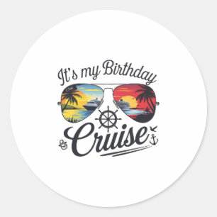 Festliche Mein Geburtstag Kreuzfahrtschiff Party 2 Runder Aufkleber