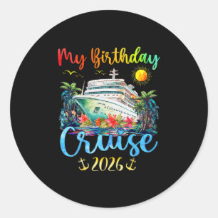 Festliche Mein Geburtstag Kreuzfahrtschiff Party 2 Runder Aufkleber