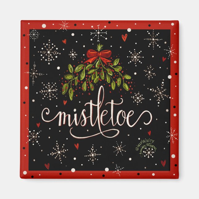 Festliche Mistletoweihnachtsstimmung Magnet (Vorne)