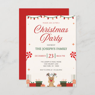 Festliche Moderne Elegante Weihnachts-Party Einladung