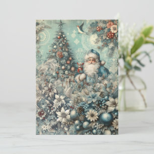 Festliche Nicht-Foto-Vintage-Weihnachtsmann-Weihna Feiertagskarte