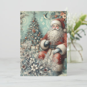 Festliche nicht-fotografische Vintage-Weihnachtsma Feiertagskarte