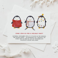 Festliche Niedliche Aquarellpinguine