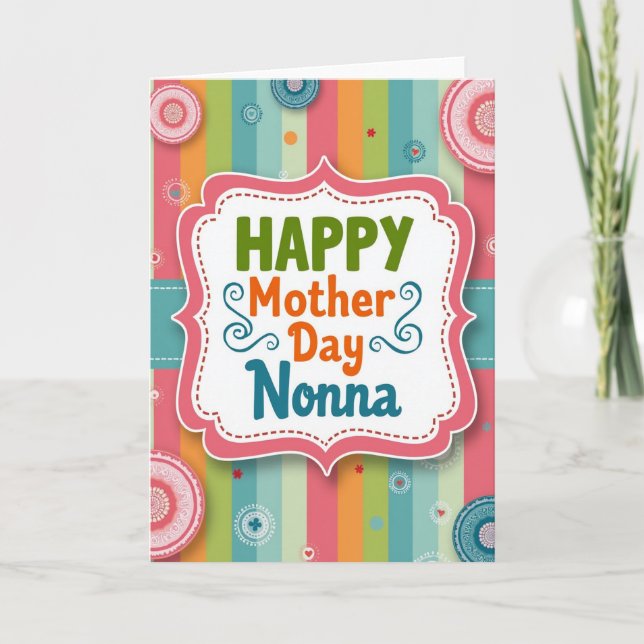 Festliche Nonna Muttertagskarte Karte (Vorderseite)