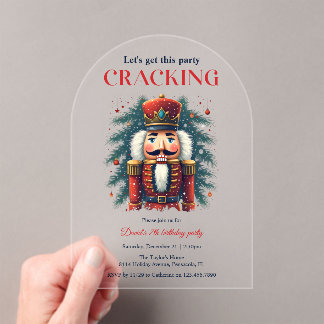 Festliche Nutcracker Cracking Geburtstagsparty Acryleinladungen