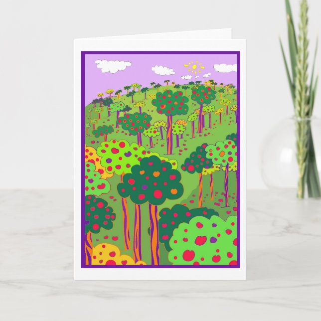 Festliche Obstgarten-Karte Feiertagskarte (Vorderseite)