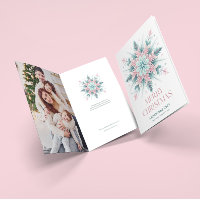 Festliche Pastelle Mint & Pink Weihnachtsschneeflo