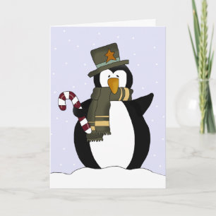 Festliche Penguin Weihnachtskarte Feiertagskarte
