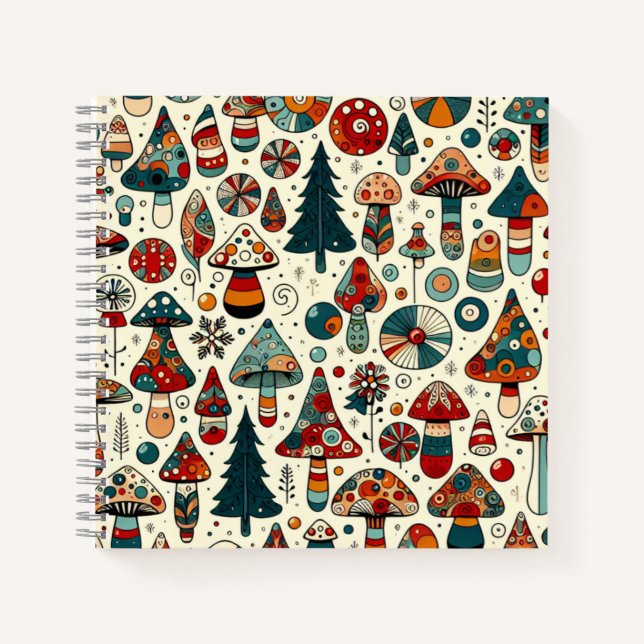 Festliche Pilze Notizbuch (Vorderseite)