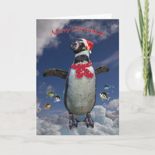 Festliche Pinguin-Weihnachtskarte Feiertagskarte