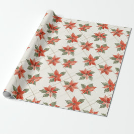 Festliche Poinsettia und Karierte Weihnachten Geschenkpapier