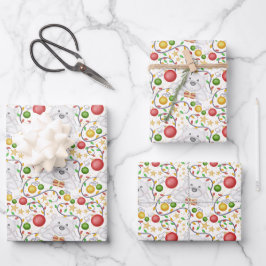Festliche Polar Bären Weihnachtsfeiertag Geschenkpapier Set