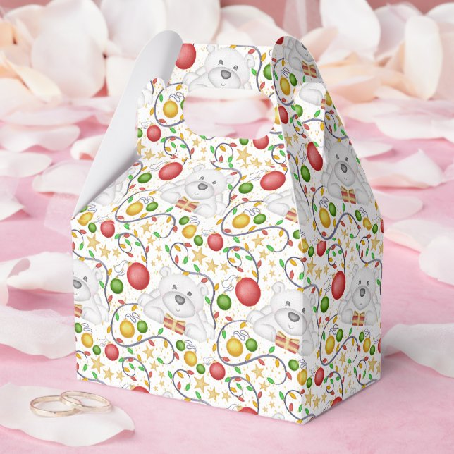 Festliche Polar Bären Weihnachtsfeiertag Geschenkschachtel (Hochzeit)