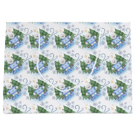 Festliche Polar Bären Weihnachtsfeiertag Große Geschenktüte