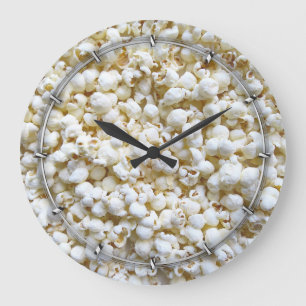 Festliche Popcorn-Dekor-Fotografie Große Wanduhr