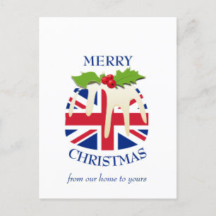 Festliche Pudding BRITISH UNION JACK Weihnachten Postkarte