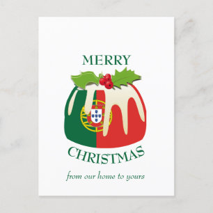 Festliche Pudding mit PORTUGAL FLAG Weihnachten Postkarte