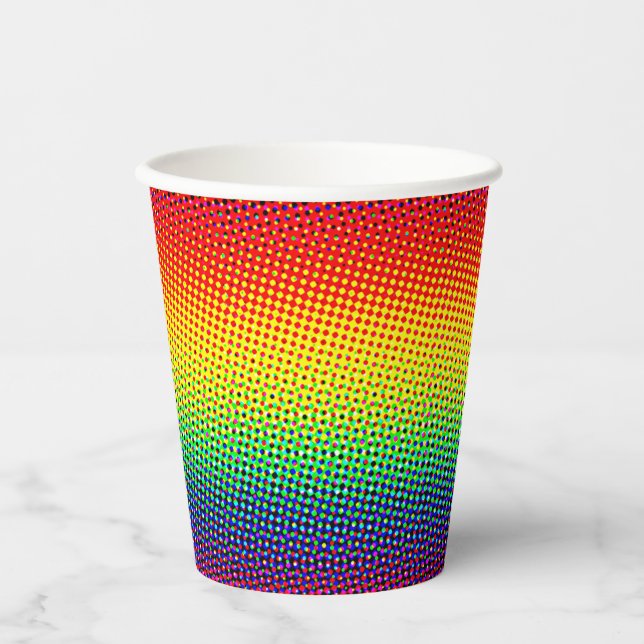 Festliche Punkte Regenbogen Cool fröhlicher Spaß f Pappbecher (Vorderseite)