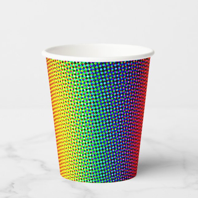 Festliche Punkte Regenbogen Cool fröhlicher Spaß f Pappbecher (Vorderseite)