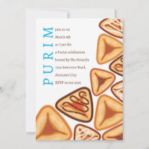 Festliche Purim-Hamentashen-Einladung