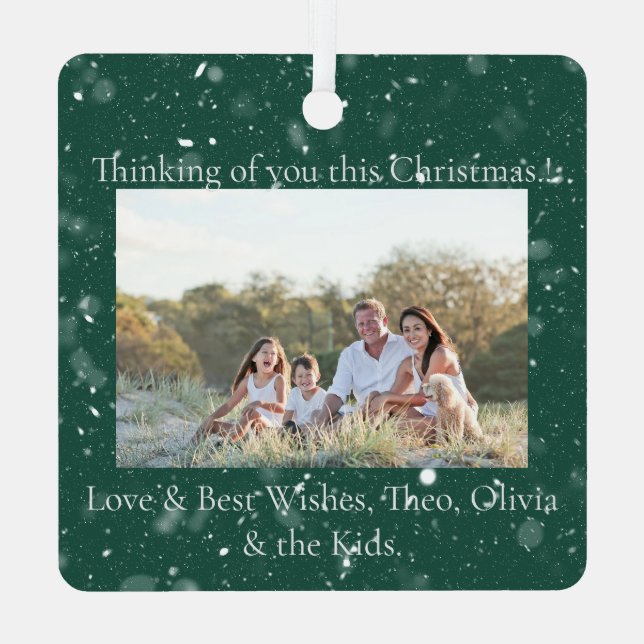 Festliche Quintet Weihnachts-Foto Ornament Aus Metall (Rückseite)