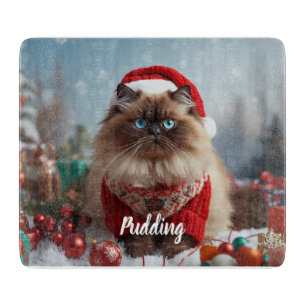 Festliche Ragdoll-Katze Weihnachten Personalisiert Schneidebrett