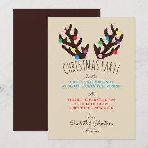 Festliche Rentier Antler, Weihnachts-Party Einladu Einladung