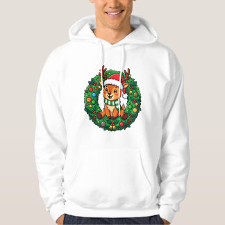 Festliche Rentiere im Kranz Hoodie