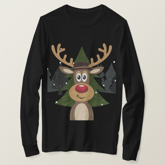 Festliche Rentiere im Winterwunderland T-Shirt (Design vorne)