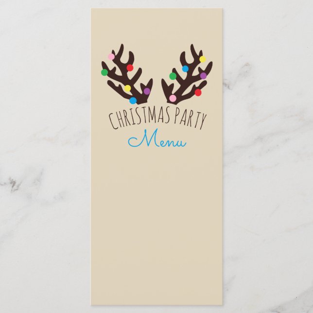 Festliche Rentierfäule, Weihnachts-Party Menükarte (Vorderseite)