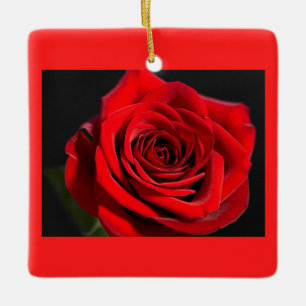 Festliche romantische rote Rose Keramikornament