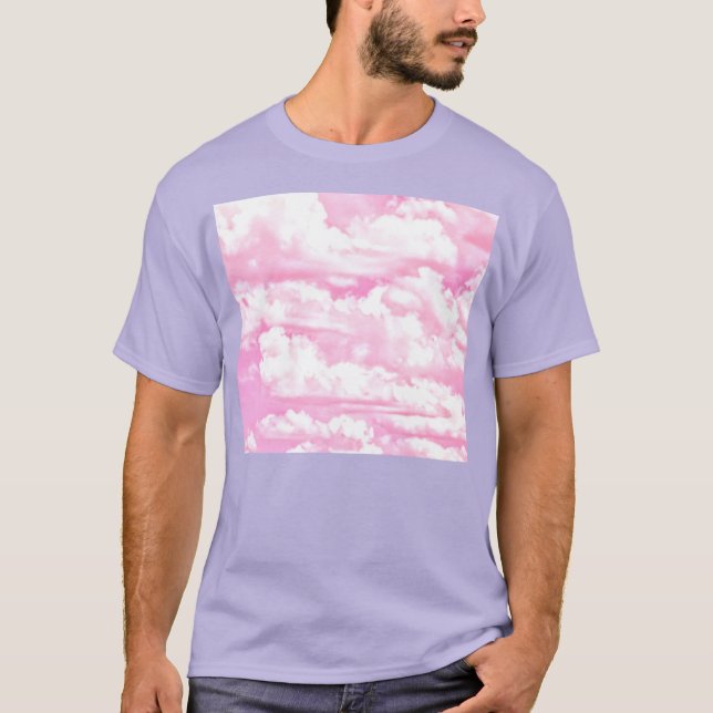 Festliche rosa Rosenwolken T-Shirt (Vorderseite)