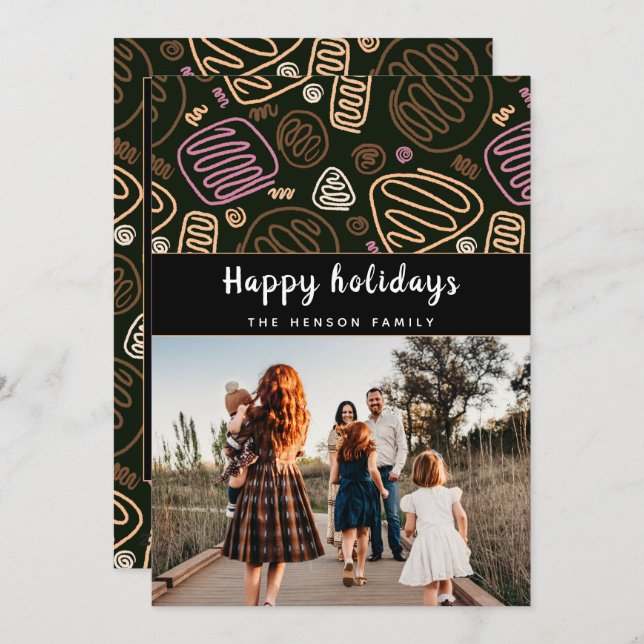 Festliche Rosa Weihnachten Weihnachten Foto (Vorne/Hinten)