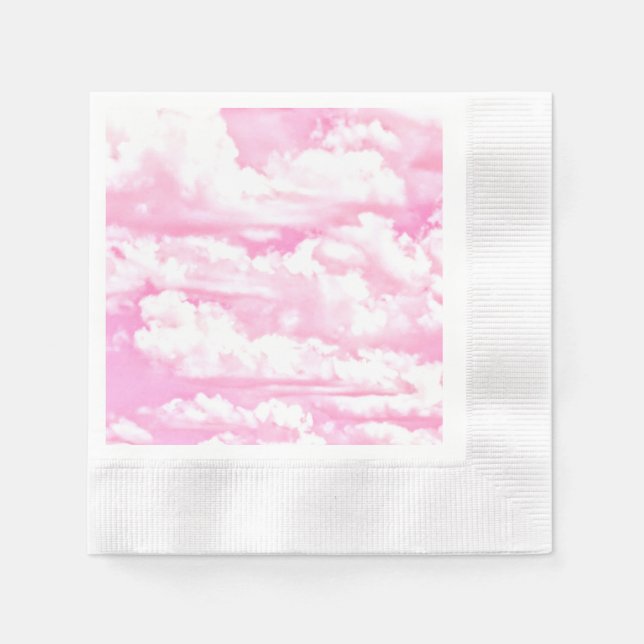 Festliche rosa Wolken Serviette (Vorderseite)