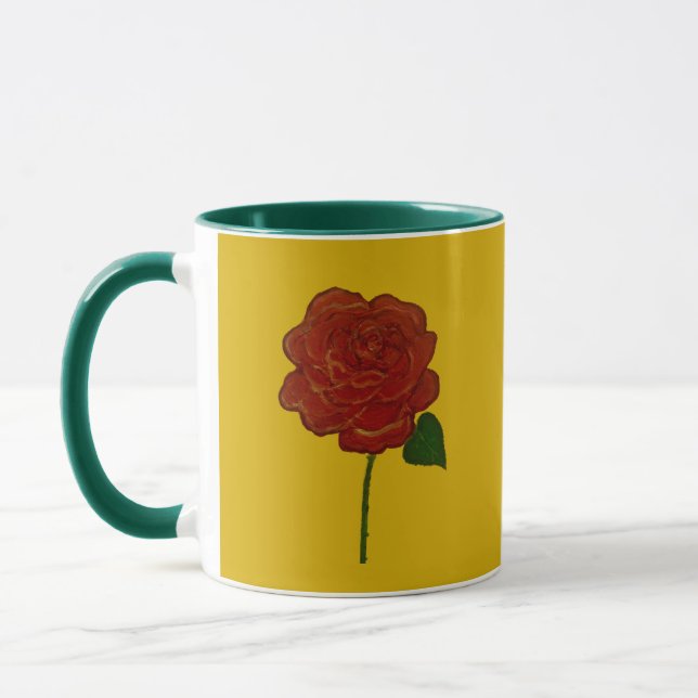 Festliche Rosenhandbemalung  Tasse (Links)