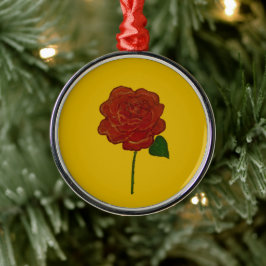 Festliche Rosenhandmalerei Ornament Aus Metall