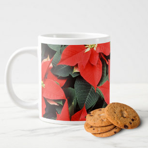 Festliche rote Poinsettie Jumbo-Tasse