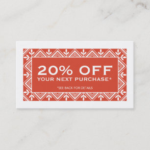 Festliche rote Rabatt-Kupon-Karte Rabattkarte