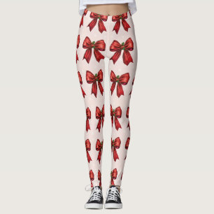 Festliche rote Schleifen-Leggings Leggings