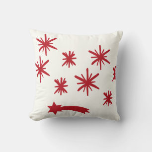 Festliche Rote Sterne Pillow - farbenfrohe Weihnac Kissen