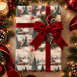 Festliche rustikale Vintage-Weihnachtspapier Geschenkpapier