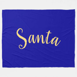 Festliche "Santa" Script Deep Royal Blue Hintergru Fleecedecke