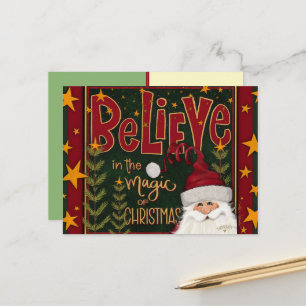 Festliche Santa-Sterne glauben an Inspirivity Postkarte
