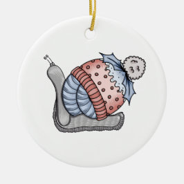 Festliche Schnecke Keramik Ornament