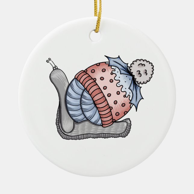 Festliche Schnecke  Keramik Ornament (Vorne)