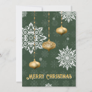 Festliche Schneeflocke und Ornament-Weihnachtskart Feiertagskarte