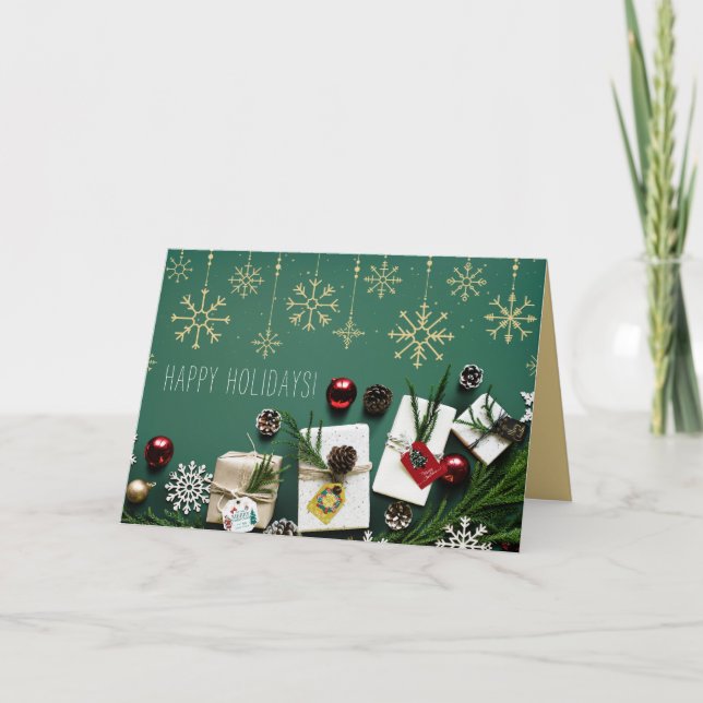 Festliche Schneeflocken, Weihnachten Karte (Vorderseite)